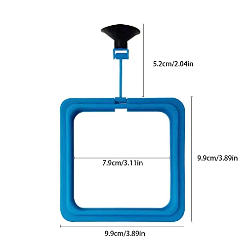 Fish Feeding Ring Floating Food Feeder Circle with Suction Cup Easy to Install Aquarium (Square) - color: blue
