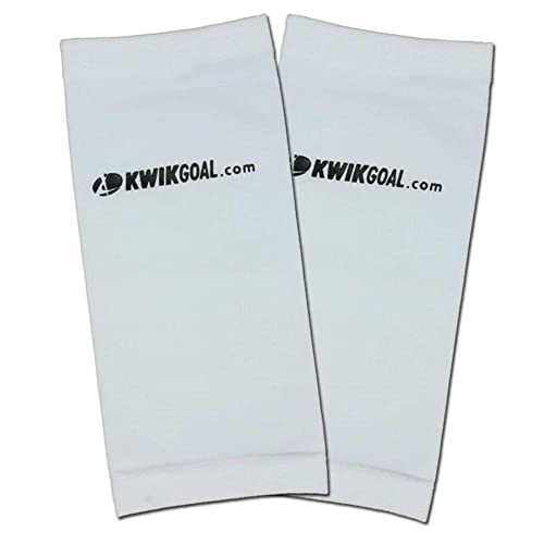 Kwik Goal Shin Guard Compression Sleeves - color: White, size: Youth