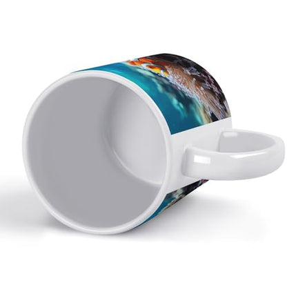 Changing Magic Coffee Mug Heat Sensitive Porcelain Tea Cup Morphing Mugs Clown Fish Printed Color Changing Coffee Mug Heat Activated