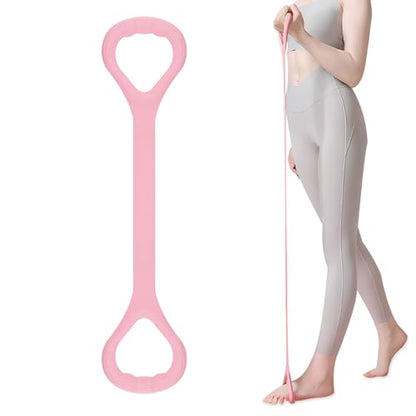 Yitexin Figure 8 Resistance Band, Stretch Bands for Exercise, Stretch Strap for Arm Shoulder Back Chest Stretching, Elastic Rope Stretching Bands - color: Pink