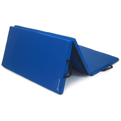 ProsourceFit Tri-Fold Folding Thick Exercise Mat 6’x4’ with Carrying Handles for Tumbling, Martial Arts, Gymnastics, Stretching, Core Workouts