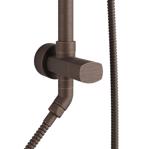 PULSE ShowerSpas Kauai III Oil-Rubbed Bronze Rain Shower Head with Handheld Spray - 1.8 GPM, 8" Showerhead, 5-Function HandShower, Adjustable Slide Bar - Shower Heads with Handheld Spray Combo - size: 1.8 Gallon Per Minute, style: Oil-Rubbed Bronze