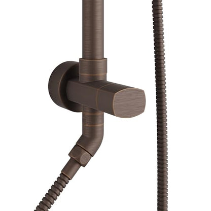 PULSE ShowerSpas Kauai III Oil-Rubbed Bronze Rain Shower Head with Handheld Spray - 1.8 GPM, 8" Showerhead, 5-Function HandShower, Adjustable Slide Bar - Shower Heads with Handheld Spray Combo - size: 1.8 Gallon Per Minute, style: Oil-Rubbed Bronze