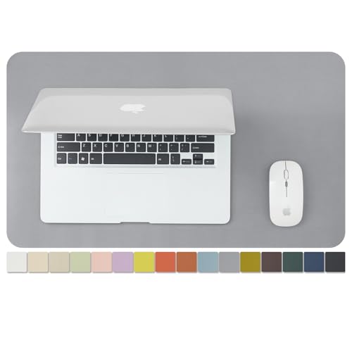 Leather Desk Mat - Small Non-Slip PU Desk Pad for Office and Home - Desk Organization and Accessories - Ideal for Large Mouse Pad and Small Desk Mats on Top of Desks (Dark Gray,23.6"x 13.8")