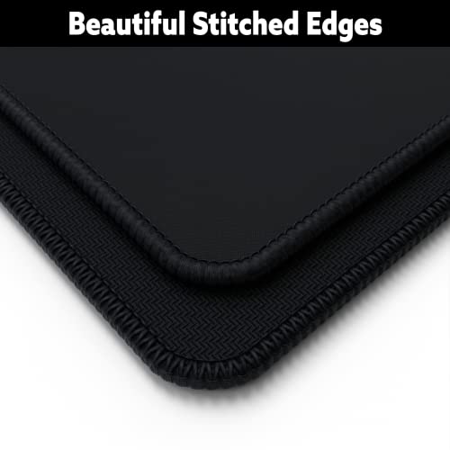 Gamer Boss - Gaming Mouse Pad - 36 x 12 Inches - 4mm Thick with Stitched Edges, Non-Slip Rubber Base, Premium Cloth Mousepad, Desk Mat for Laptop, Keyboard, Computer & PC (Extended, Black) - color: Black, size: 36" x 12"