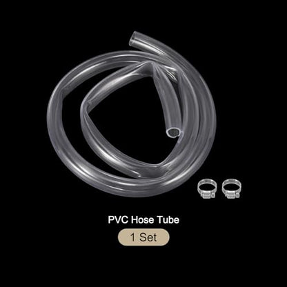 1" x 1 1/4" Clear Plastic PVC Tubing 5ft Flexible Vinyl Tube, [for Garden Irrigation, Water Hose, Fish Tank, Aquarium] - 25.4x31.8mm / with 2Pcs Clamps - size: 1" x 1 1/4"
