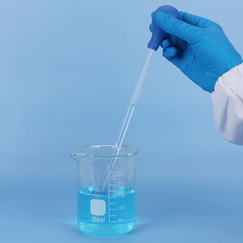 Labasics Glass Non-Graduated Dropper Pipettes for Laboratory Use, Liquid Transfer and Mixing, for Scientific Experiments and Lab Applications (Pack of 50), 3 ml - size: 3 ml