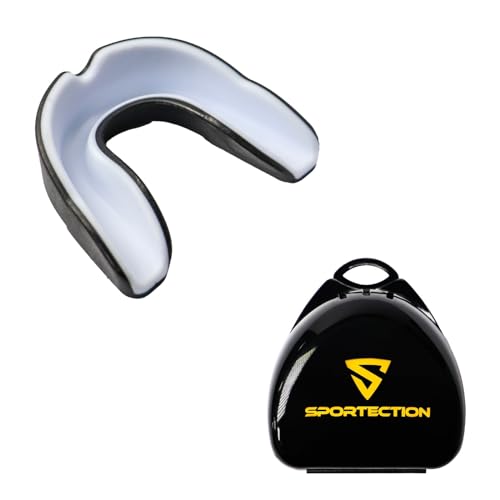 Mouth Guard with Case - Football, Boxing, Lacrosse, and Other Contact Sports - Custom Fit, Breathable, Remoldable, Lightweight - Kids and Youth (up to 14 Years)
