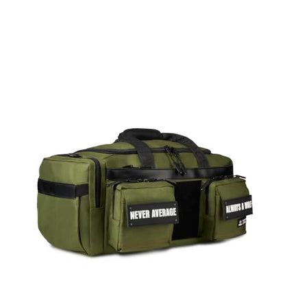WOLFpak 30L Perfect Duffle Bag - Sports Tactical Gym Bag (Athletic Green) | Laptop Pouch, MOLLE Compatible, Padded Straps, 1000D Waterproof Fabric, Dual Cup Holders, Military Grade - color: Athletic Green (Black MOLLE)