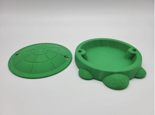 Cute Sandbox Turtle with removable lid | Desk Bin Organizer | Turtle Pet Feeder | Fish tank accessories | Feed Hamsters and Gerbils (Rainbow, 4 Inch)