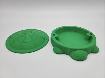 Cute Sandbox Turtle with removable lid | Desk Bin Organizer | Turtle Pet Feeder | Fish tank accessories | Feed Hamsters and Gerbils (Rainbow, 4 Inch)
