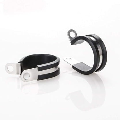 LOKMAN 20 Pack 1/4 Inch Stainless Steel Cable Clamp, Rubber Cushioned Insulated Clamp, Metal Tube Holder for Tube, Pipe or Wire Cord Installation