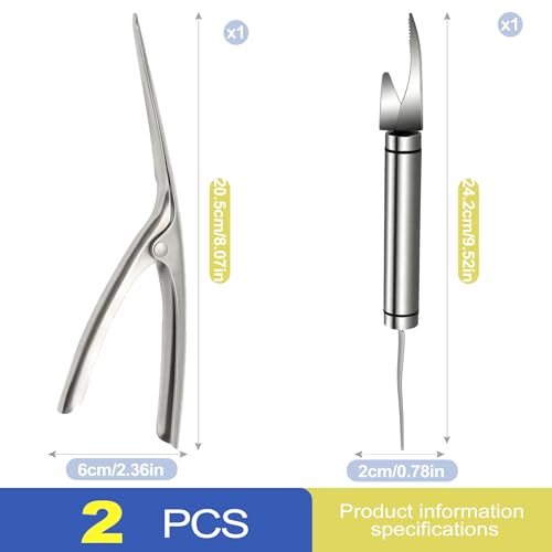 Multifunctional Shrimp Deveiner & Peeler Set, All-in-One Shrimp Cleaner Knife, Efficient Portable Shell Remover Tool for Easy Peeling Deveining, Pelador y Limpiador de Camarones