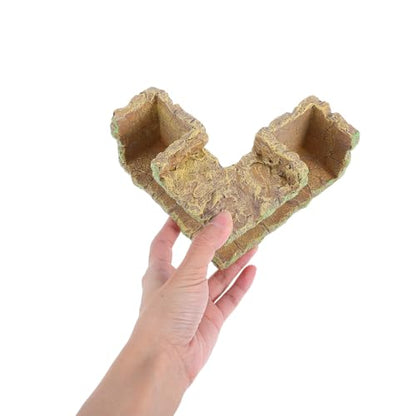 COLLBATH Aquarium Corner Cave Fish Tunnel Shelter Tube Shrimp Breeding Hideout Natural Stone Style Fish Tank Shrimp Hiding Habitat for Freshwater Tanks