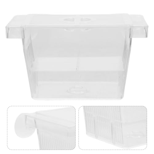 Wakauto Aquarium Fish Breeding Box with Suction Cup, Floating Dual-Layer Fish Hatchery Incubator Nursery Tank for Fry and Guppy Breeding