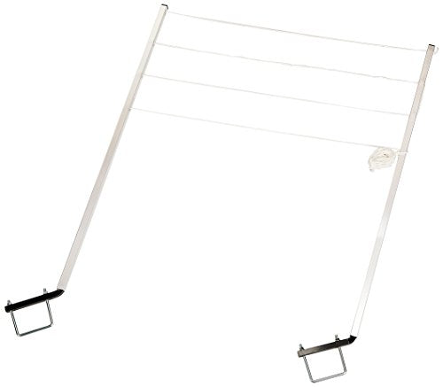 Stromberg Carlson CL-100 Bumper Mounted Clothesline - 48" aluminum foldable travel drying rack for RV Bumper, camper, and outdoor use; 84" hanging space, ideal RV clothesline and camping laundry rack.