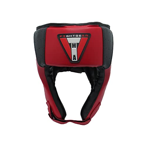 TMA Adult Headgear for Boxing, MMA Training and Kickboxing, Helmet for Sparring, Muay Thai and Taekwondo - color: Red