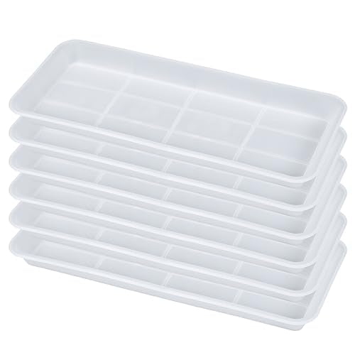 6 Pack Plastic Plant Saucer, Rectangular, Indoors Outdoor, Drip Tray for Flower Pot, Windowsill (6 X 11 Inch, Clear) - color: Clear, size: 11'' x 6'' x 1.0'' (6 pack)