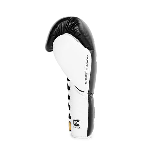 Everlast Powerlock OG Pro Boxing Gloves - color: Black/White, size: 8oz
