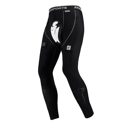 EALER Men’s Cut‑Resistant Compression Hockey Pants with Bio‑Flex Protective Cup – Jock Briefs for Men & Boys - color: Hcp200-boys, size: Medium