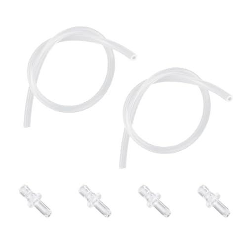 2 Pcs Milk Tubes Hoses with 4 Connectors, 14.96in Silicone Milk Tube Hoses Replacement Pipe Ideal Replacement Accessories Part for Jura HP3 Coffee Machines E6/E8/Z10
