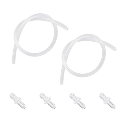 2 Pcs Milk Tubes Hoses with 4 Connectors, 14.96in Silicone Milk Tube Hoses Replacement Pipe Ideal Replacement Accessories Part for Jura HP3 Coffee Machines E6/E8/Z10