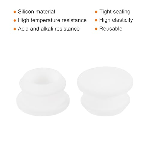 MECCANIXITY Silicone Snap in Locking Hole Plugs,Rubber Panel Seal Cover Flush Type Panel Round for Kitchen Rubber Bulkheads Waterproof Sealing Plugs 19mm/0.7 Inch Diameter White,Pack of 6