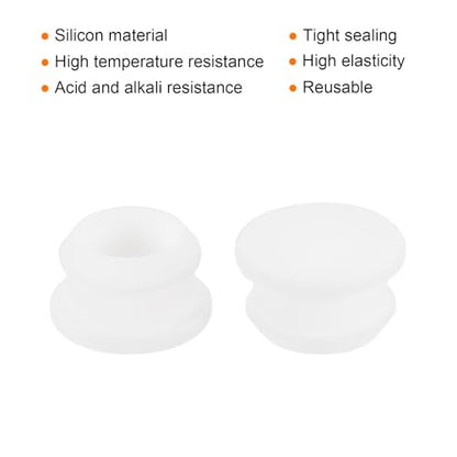 MECCANIXITY Silicone Snap in Locking Hole Plugs,Rubber Panel Seal Cover Flush Type Panel Round for Kitchen Rubber Bulkheads Waterproof Sealing Plugs 19mm/0.7 Inch Diameter White,Pack of 6