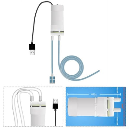 5V Water Pump, USB Electric Vacuum Pump, Self-Priming Portable Design, Plastic Build, 4L Min Flow, 6MM Tube, White, for Aquarium, Balcony, Travel, Outdoor(5 Meter) - size: 5 Meter