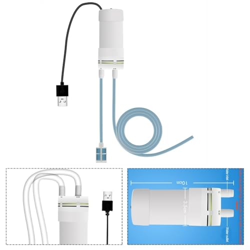 5V Water Pump, USB Electric Vacuum Pump, Self-Priming Portable Design, Plastic Build, 4L Min Flow, 6MM Tube, White, for Aquarium, Balcony, Travel, Outdoor(10 Meter) - size: 10 Meter