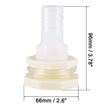 uxcell Bulkhead Fitting Adapter 25mm Barbed x G1 Female ABS White for Aquariums, Water Tanks, Tubs, Pools 4Pcs - size: G1