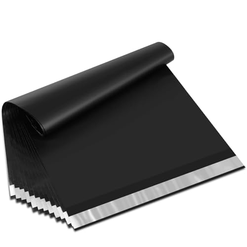 UCGOU Poly Mailers 14.5x19 Inch Black 200 Pack Large Shipping Bags #7 Strong Thick Mailing Envelopes Self Sealing Adhesive Waterproof and Tear Proof Boutique Packaging Postal for Clothing - color: Black, size: 14.5x19" 200PC