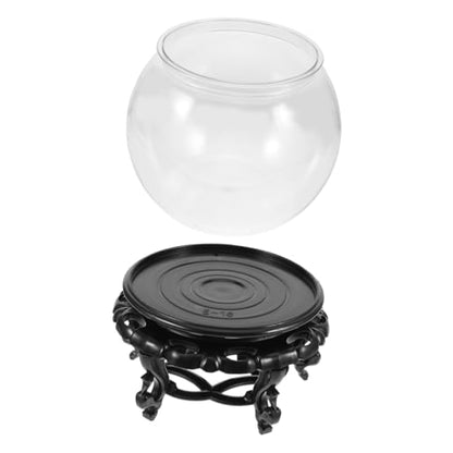 SUPVOX 1Set Transparent Fish Tank with Base Compact Desktop Aquarium for Betta Fish Shrimp Modern Design Easy to Clean for Home Office Decor