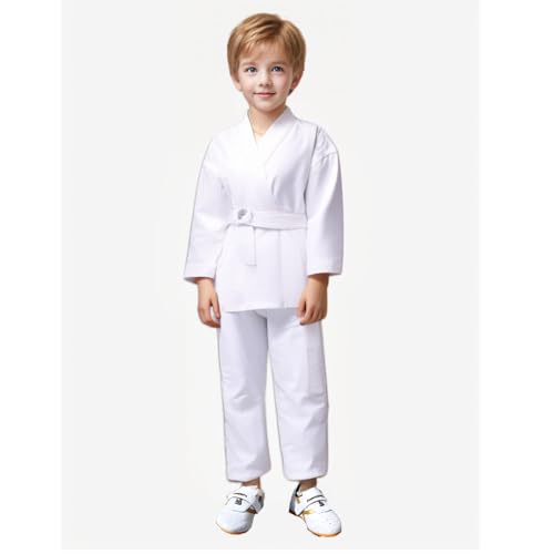 MSMAX Karate Gi for Kids Students Martial Arts Training Uniform with Belt for Judo and Karate Taekwondo Jiu Jitsu - size: 4