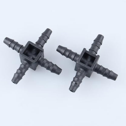 AC PERFORMANCE 5mm Barbed Cross Pipe Hose Connector Hose Joiner Tubing Splitter 4 Way, Pack of 2