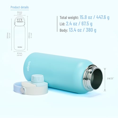 32 oz Insulated Water Bottle Sky Blue Stainless Steel Flask - color: Arctic Breeze