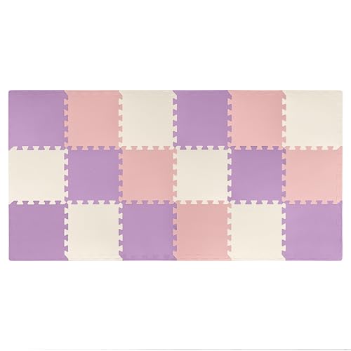 We Sell Mats Interlocking Foam Floor Tiles - 3/8" Thick Pink/Purple 18-Pack - color: Lilac Mix, size: 18 Square Feet (18 Tiles)