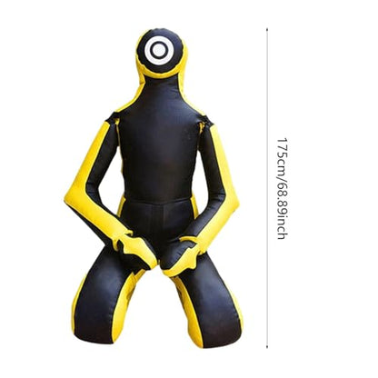 MMA Training Dummy for Grappling and Boxing, Unfilled Practice Tool, Yellow 68.8 inch