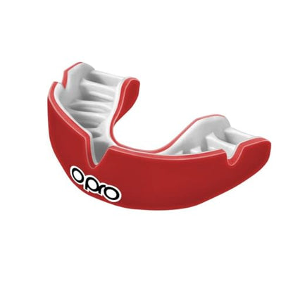 OPRO Instant Custom-Fit Mouthguard – Dentist Level Gum Shield Adult and Kids – OPRO Mouth Guard Boxing and MMA, Self-Fit Gum Shield Rugby – Maximum Protection with Dental Warranty (Red/White) - color: Red/White, size: Youth (Under 10)