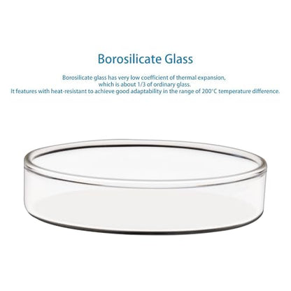 stonylab Glass Petri Dish with Lid, 5-Pack Borosilicate Glass Clear Culture Dish for Laboratory, 90x20 mm
