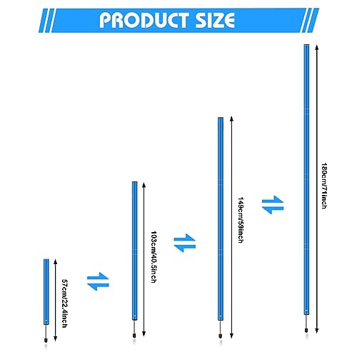 HOTOOLME Agility Training Poles Equipment Soccer Training Equipment Includes 6 Agility Poles,Agility Ladder, 10 Soccer Cones,Jump Rope for Speed Training, Soccer Training, Basketball Athletes & Kids - color: Blue