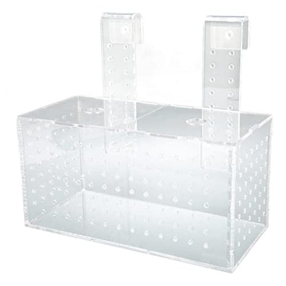 Fish Breeding Isolation Box, Acrylic Aquarium Hatchery 17x9x10cm, Transparent with Hook Installation - Easy Observation, Secure Lid Design, Suitable for Small Fish Tank (23 * 11 * 12CM) - size: 23*11*12CM