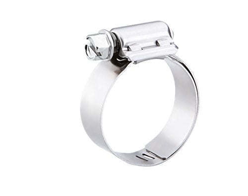 Breeze - 9416H Liner Stainless Steel Hose Clamp, Worm-Drive, SAE Size 16, 13/16" to 1-1/2" Diameter Range, 1/2" Bandwidth (Pack of 10)