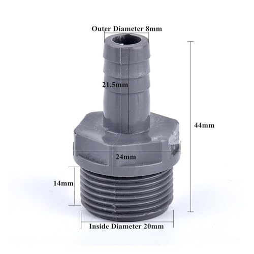 1~20 Pcs 1/2"~3/4" Male Thread To OD 8~16mm Pagoda Connector Soft Water Tube Adapter Aquarium Garden Irrigation Hose Fittings(1 I 2inch to 8mm,20pcs) - color: 1 I 2inch to 8mm, size: 20pcs