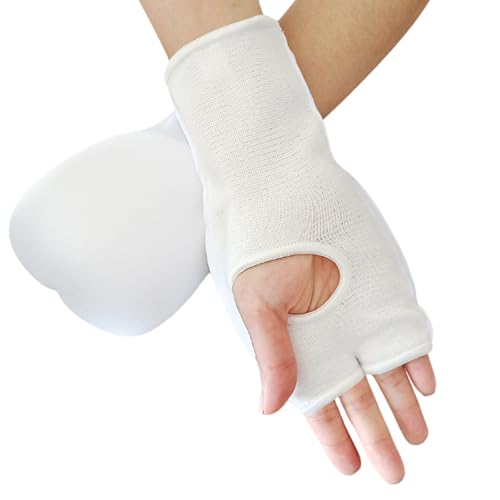 Shin Guards for Kickboxing, Muay Thai Training Leg Insteps Protections Pad Insteps Foams Protections Leg Foot Protectors Sports Boxing Shin Guard - color: Handguard white, size: Small