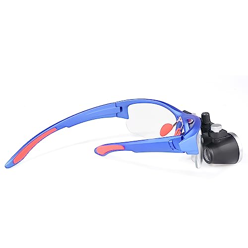3.5x420MM Angle Adjustable Binocular Loupes Magnifier Glasses Loupes with Cloth Case (Blue) - color: Blue