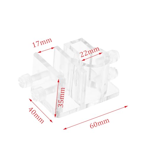 ZYAMY 2PCS 60mm White Transparent Acrylic Fish Tank Stabilizer Bracket Inlet and Outlet Pipe Holder with Screws Aquarium Clamp Stand