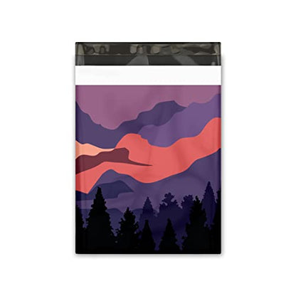 10x13 (100) Mountain Sunset Summer Designer Poly Mailers Waterproof Self Sealing Tear Resistant Polymailers Shipping Envelopes Premium Printed Bags For Small Businesses
