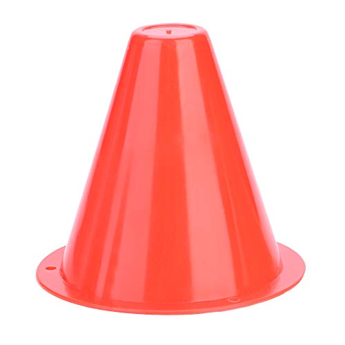 WNSC Football Marking Discs, Unbreakable PE Cone Shape 10pcs Football Cone, Improve The Controlling Ability of Football for Football Training Games for Boys(red)