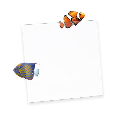 Aquatop Glass Lid with Clips for HCC-8 Tank – 3mm Thick, 7.17 in x 7.09 in – Durable Aquarium Cover – High Clarity Low Iron Glass – HCC-LID8